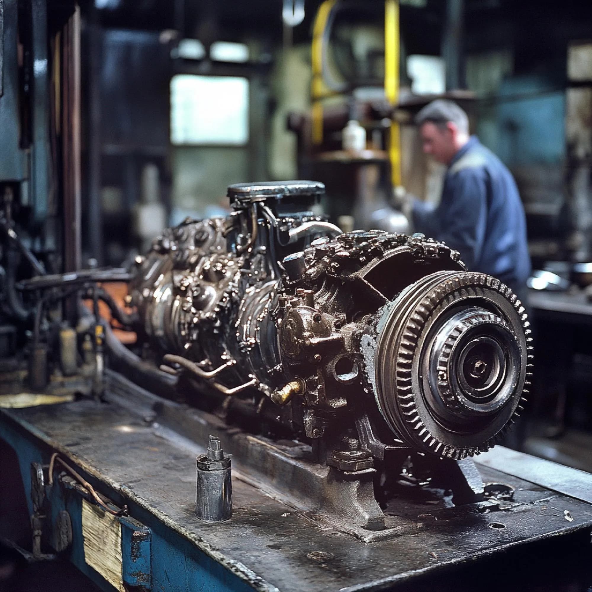 Transmission repair in progress